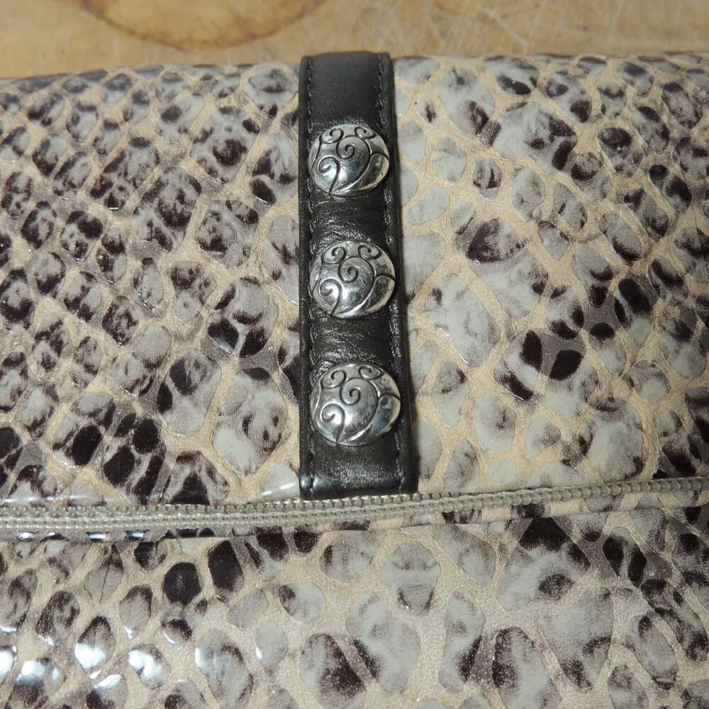 Vintage Brighton Nolita Snakeskin Wallet Clutch Tri-Fold - Picture 2 of 5